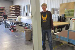 One of the students working at Bridger Steel.