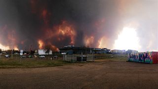 Fort McMurray fire from student entrance