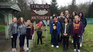 Surrey Christian School group visits hatchery
