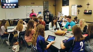 Valley Christian High School Class with iPads